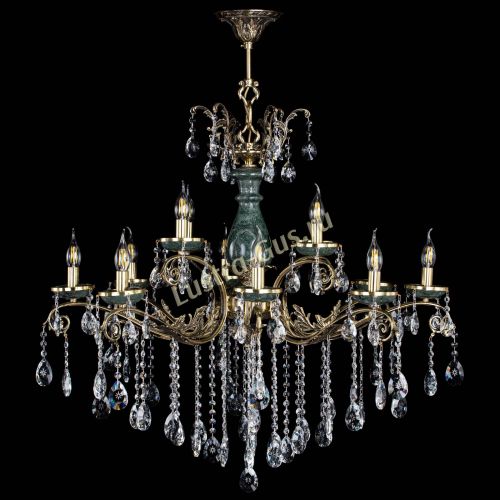 Люстра бронзовая Алфея Малахит №12 звездочка в Химках Гусь Хрустальный