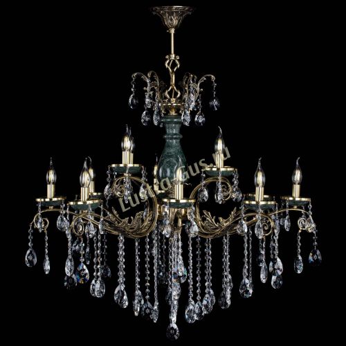 Люстра бронзовая Алфея Малахит №12 звездочка в Химках Гусь Хрустальный