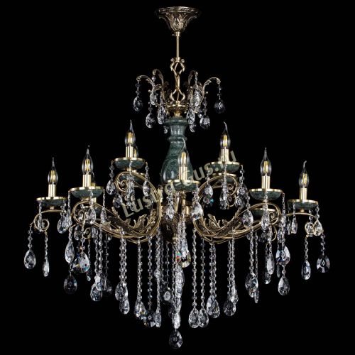 Люстра бронзовая Алфея Малахит №12 звездочка в Химках Гусь Хрустальный