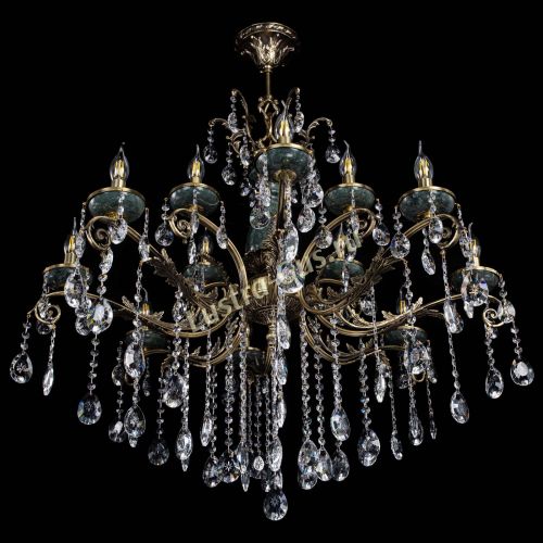 Люстра бронзовая Алфея Малахит №12 звездочка в Химках Гусь Хрустальный