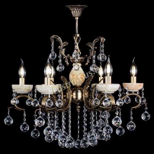 Люстра бронзовая Алфея Оникс №6/2 шар в Химках Гусь Хрустальный