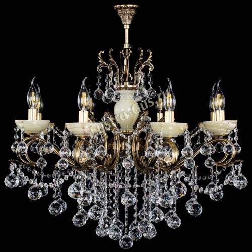 Люстра бронзовая Алфея Оникс №8 шары в Химках Гусь Хрустальный