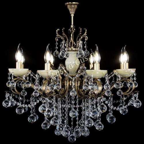 Люстра бронзовая Алфея Оникс №8 шары в Химках Гусь Хрустальный