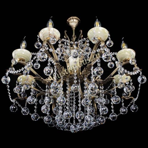 Люстра бронзовая Алфея Оникс №8 шары в Химках Гусь Хрустальный