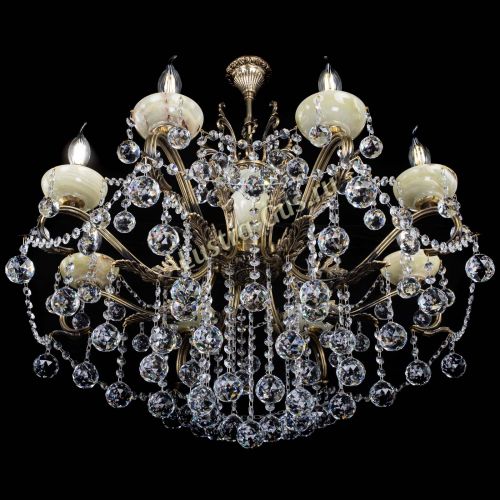 Люстра бронзовая Алфея Оникс №8 шары в Химках Гусь Хрустальный