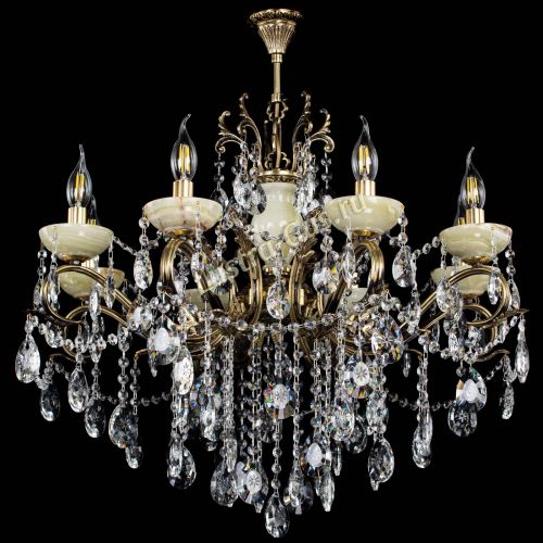 Люстра бронзовая Алфея Оникс №8 звездочка в Химках Гусь Хрустальный