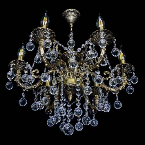 Бронзовая люстра Артемида №6 шар в Химках Гусь Хрустальный