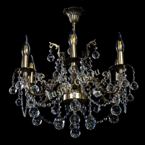 Бронзовая люстра Артемида шар в Химках Гусь Хрустальный