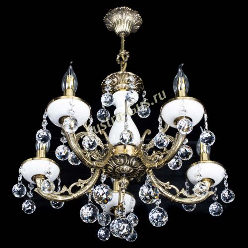 Люстра бронзовая Атланта из мрамора №5/1 Шар в Химках Гусь Хрустальный