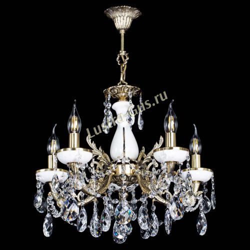 Люстра бронзовая Атланта из мрамора Баден №5/3 в Химках Гусь Хрустальный