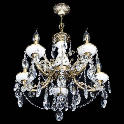 Люстра бронзовая Атланта из мрамора Баден №5/3 в Химках Гусь Хрустальный