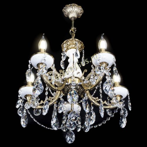 Люстра бронзовая Атланта из мрамора Баден №5/3 в Химках Гусь Хрустальный