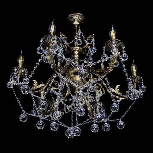 Бронзовая люстра Кассандра №6/2 шар в Химках Гусь Хрустальный