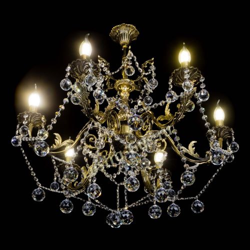 Бронзовая люстра Кассандра №6/2 шар в Химках Гусь Хрустальный