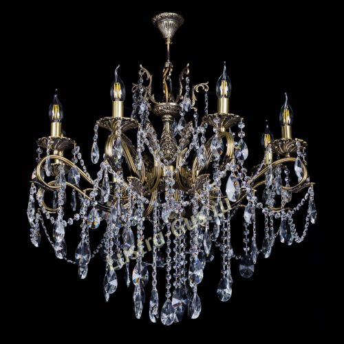 Бронзовая люстра Мелания №8/2 лучик в Химках Гусь Хрустальный