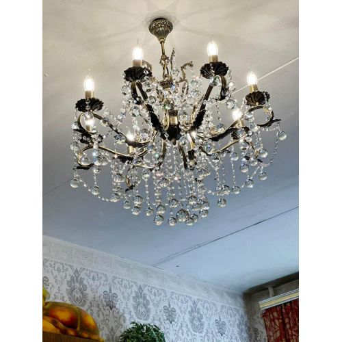 Бронзовая люстра Мелания №8/2 шар в Химках Гусь Хрустальный