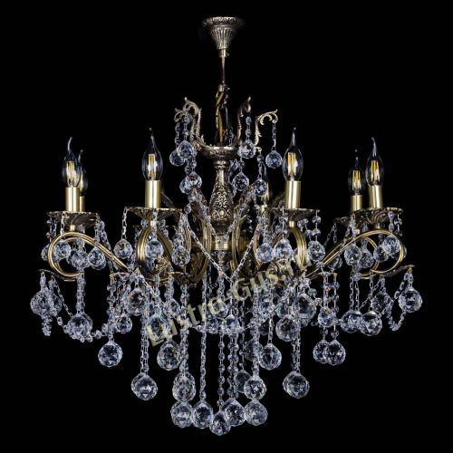 Бронзовая люстра Мелания №8/2 шар в Химках Гусь Хрустальный