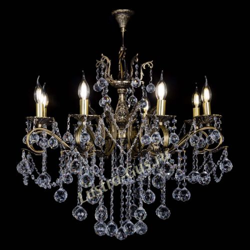 Бронзовая люстра Мелания №8/2 шар в Химках Гусь Хрустальный