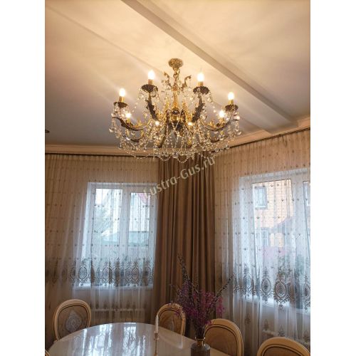 Бронзовая люстра Кассандра №8 шар в Химках Гусь Хрустальный