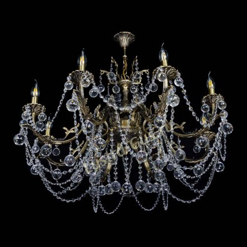 Бронзовая люстра Кассандра №8 шар в Химках Гусь Хрустальный