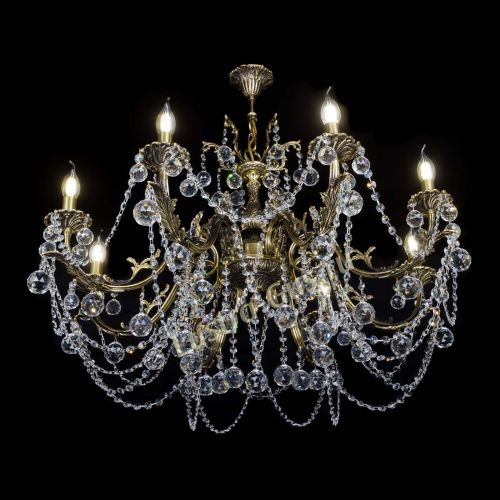 Бронзовая люстра Кассандра №8 шар в Химках Гусь Хрустальный