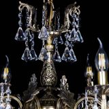 Бронзовая люстра Кассандра №8 удлиненная с конусами в Химках