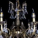 Бронзовая люстра Кассандра №8 удлиненная с конусами в Химках