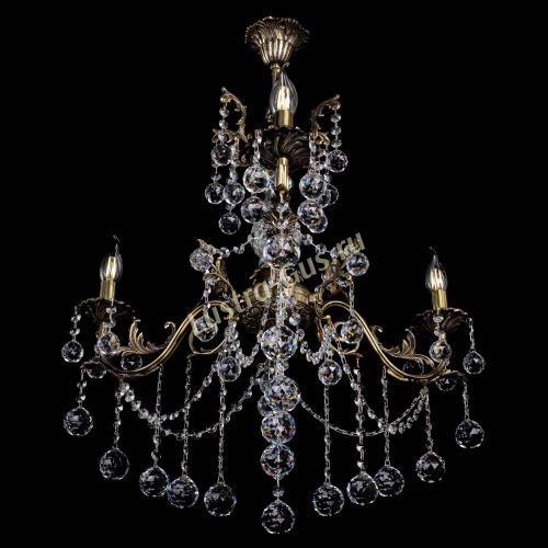 Люстра бронзовая Кассандра Алфея №3/1 шар в Химках Гусь Хрустальный