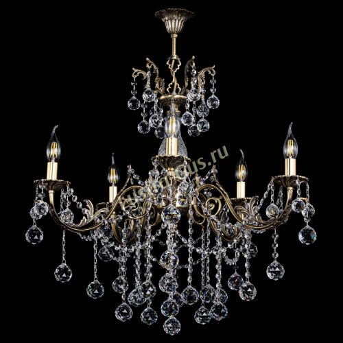 Люстра бронзовая Кассандра Алфея №5/1 шар в Химках Гусь Хрустальный