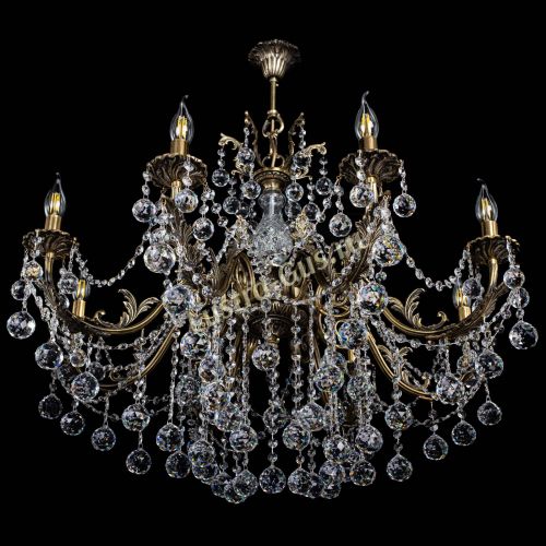 Люстра бронзовая Кассандра Алфея №8/1 шар в Химках Гусь Хрустальный