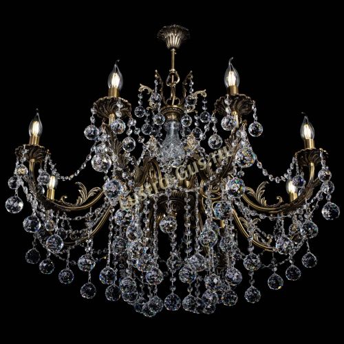 Люстра бронзовая Кассандра Алфея №8/1 шар в Химках Гусь Хрустальный