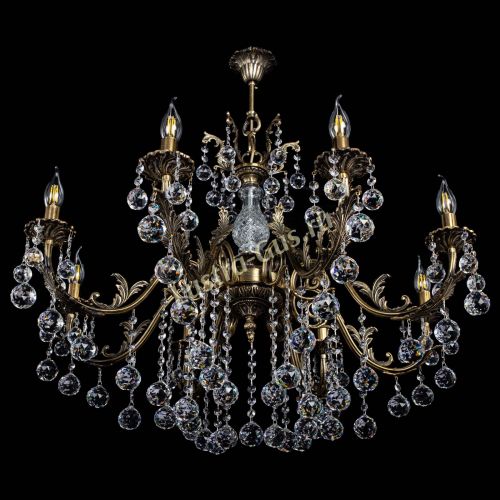 Люстра бронзовая Кассандра Алфея №8/2 шар в Химках Гусь Хрустальный