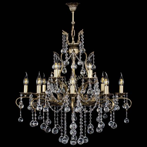 Люстра бронзовая Мелания №12/2 шар в Химках Гусь Хрустальный