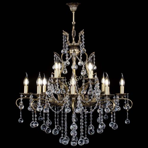 Люстра бронзовая Мелания №12/2 шар в Химках Гусь Хрустальный