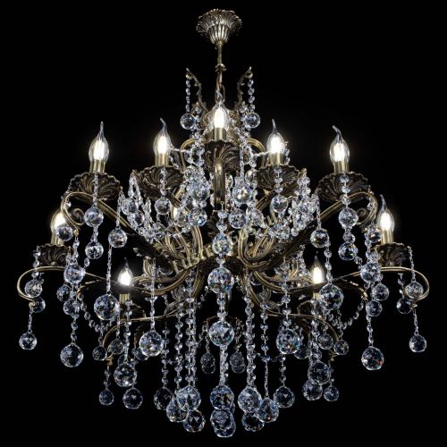 Люстра бронзовая Мелания №12/2 шар в Химках Гусь Хрустальный