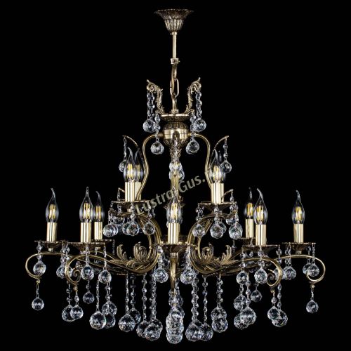 Люстра бронзовая Мелания №12/1 шар в Химках Гусь Хрустальный