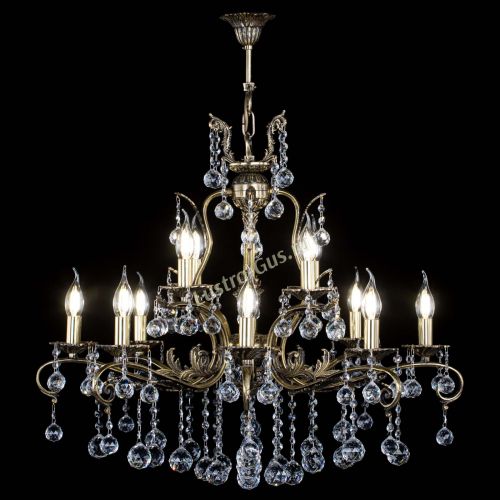 Люстра бронзовая Мелания №12/1 шар в Химках Гусь Хрустальный