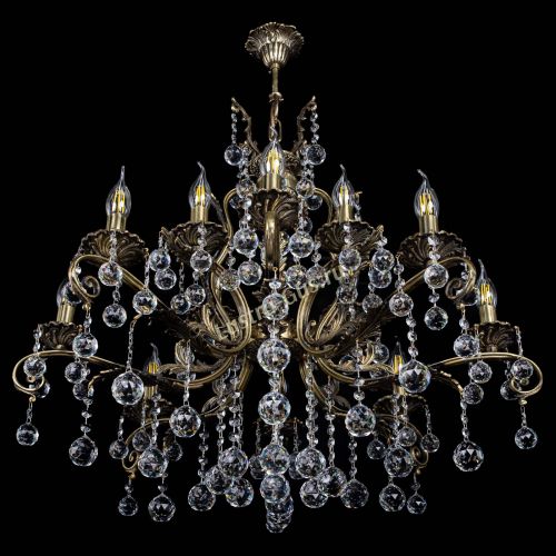 Люстра бронзовая Мелания №12/1 шар в Химках Гусь Хрустальный