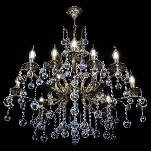 Люстра бронзовая Мелания №12/1 шар в Химках Гусь Хрустальный