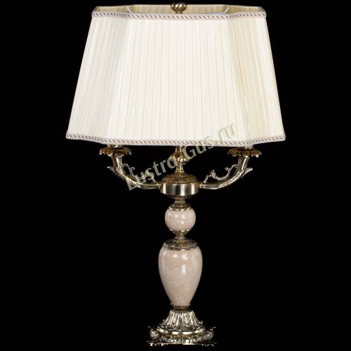 Бронзовая настольная лампа Антик №2 с камнем в Химках Гусь Хрустальный