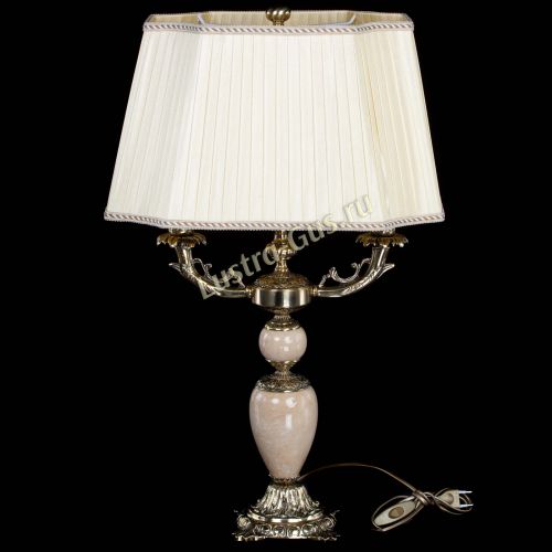 Бронзовая настольная лампа Антик №2 с камнем в Химках Гусь Хрустальный