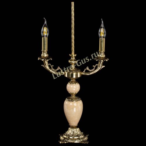 Бронзовая настольная лампа Антик №2 с камнем в Химках Гусь Хрустальный