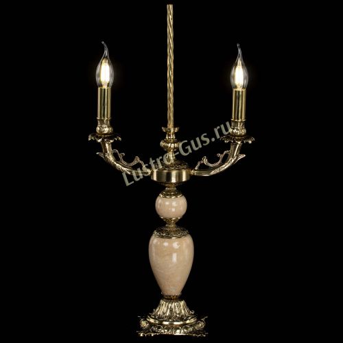 Бронзовая настольная лампа Антик №2 с камнем в Химках Гусь Хрустальный