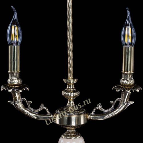 Бронзовая настольная лампа Антик №2 с камнем в Химках Гусь Хрустальный