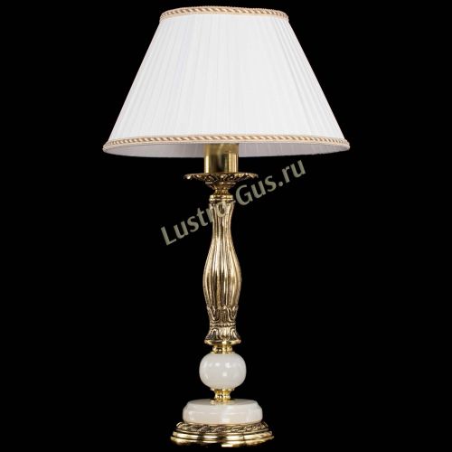 Бронзовая настольная лампа Оникс №1 с абажуром в Химках Гусь Хрустальный