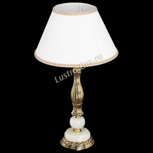 Бронзовая настольная лампа Оникс №1 с абажуром в Химках Гусь Хрустальный