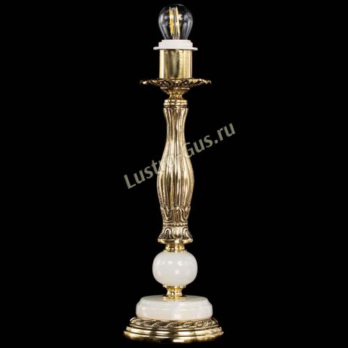 Бронзовая настольная лампа Оникс №1 с абажуром в Химках Гусь Хрустальный