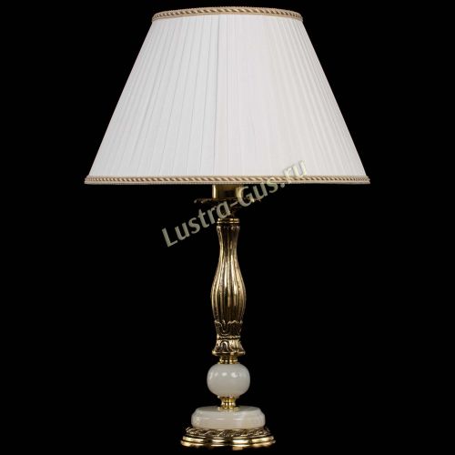 Бронзовая настольная лампа Оникс №1 с большим абажуром в Химках Гусь Хрустальный