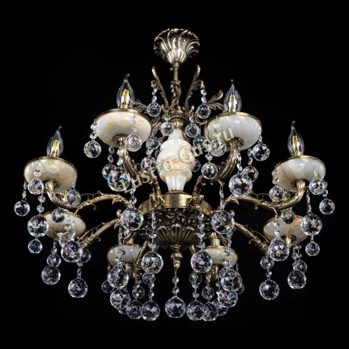 Люстра бронзовая Оникс №8/1 шар в Химках Гусь Хрустальный