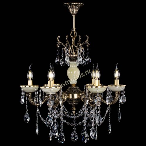 Люстра бронзовая Оникс белый №6/1 баден в Химках Гусь Хрустальный